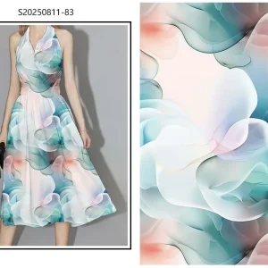 Artistic Pipa Dance 100% Viscose Rayon Digital Print Fabric for Designer Dress