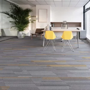 Aurora Series Modern Striped Multi-Level Loop Polypropylene Carpet Tiles 25x100cm Heavy Traffic Office Hotel