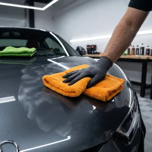 Auto Wash Cloth Dual Side High Low Pile Microfibre Scratchless 500GSM Wax Removal Buffing B2B Supplier