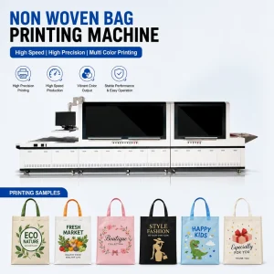 Automatic Bag Printing Machine UV Flatbed 108/216mm Width 40-60pcs/min Thickness up to 100mm White Cardboard & Burlap Bags