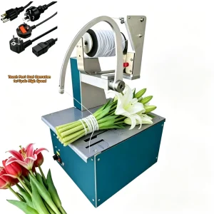 Automatic Elastic Rope Bundling Machine 1s Bundle Zero Jam Adj Tension for Lily Flower Vegetable Bouquet 110V/220V