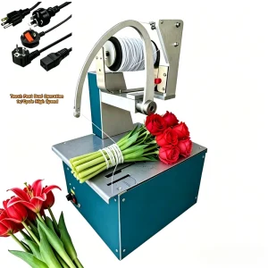 Automatic Elastic Rose Vegetable Binding Machine 1s Bundle Zero Jam Adj Tension Plug Play 110-220V