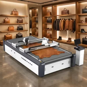 Automatic Leather Cutting Machine with CCD Camera Auto-Nesting Dual Head Oscillating Knife CNC Cutter for Cowhide Sofa Shoes