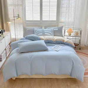 Autumn Comfort 4-Pc Double-Sided Eco-Friendly 200TC Washed Cotton Printed Pattern Modern Style Bed Sheet Set for Fall Season
