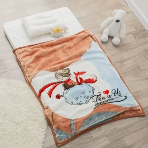 Autumn Winter Children’s Fleece Baby Sheet Knitted Double-Layer Thickened Skin-Friendly Raschel 200TC Baby Quilt Kids