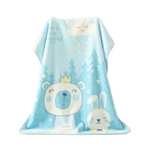 Autumn Winter Children’s Fleece Blanket Kindergarten Student Double Layer Thickened Skin Friendly Knitted American Style Raschel