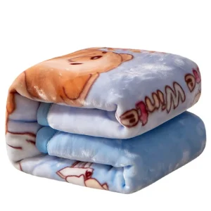 Autumn Winter Children’s Raschel Small Blanket Double Layer Thickened Coral Fleece Kindergarten Throw Baby Washcloth Towels