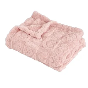 Autumn Winter Warm Polyester Double sided Jacquard Heart Modern 3D Solid Plush Baby Blanket Thickened Super Soft China Imported