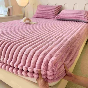 Autumn and Winter 3 pcs Bed Set Down Skin friendly Warm Sheets Thickened Bedding