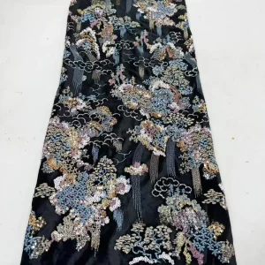 Autumn and Winter Vintage Velvet Sequin Embroidery Dress Cheongsam Fabric