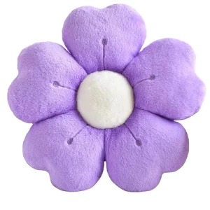B265 Daisy Flower Shaped Pillow Decorative Throw Bed Couch Cute Dorm Decor Floor Seating Cushion Round Purple Pillow