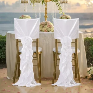 BH 266 Satin Chair Sashes for Banquet Party Wedding Decorative