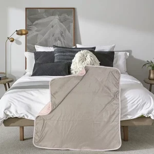 BLOCK EMF Soft Silver Fiber & Cotton EMF Shield Blanket for Home, Office, and Travel Safety