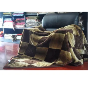 BLUE PHOENIX Korean Blanket for Winter 100% Acrylic Mink Thick Custom Raschel Faux Fur Plush Fluffy Floral Woven
