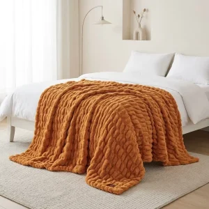 BSCI ISO OEKO TEX Certificated Home Decor Spandex Rabbit Faux Fur Throw Blanket for Winter