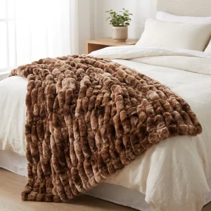BSCI SOR Certified 600GSM Luxury Super Soft Fluffy Faux Fur Throw Blanket for Sofa Bed Heavyweight Home Decor Blanket OEM ODM