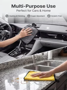 BZX Double Sided Microfiber Car Drying Towel Super Absorbent Lint Free for Auto Detailing