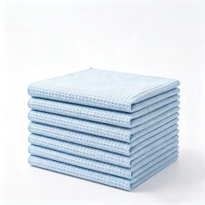 BZX Microfiber Glass Cleaning Cloth Waffle Weave Kitchen Towels Lint Free Streak Free Cloths for Glass Cleaning