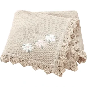 Baby 100% Cotton Knit Dot Pattern Eco Friendly Super Soft Heirloom Stroller Crib Swaddle Receiving Blanket Four Seasons Use