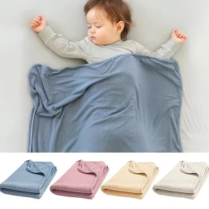 Baby Bamboo Fiber Cooling Throw Blanket Summer Quilt Kids Thin Nap Blanket Soft and Absorbent