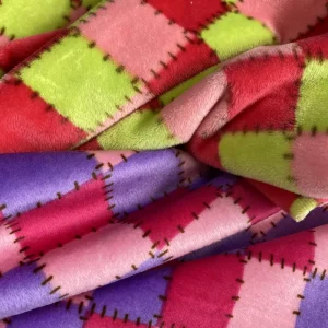 Baby Blanket Fabric Super Soft 100% Polyester Jacquard Plaid Velvet Fabric for Baby Fabric home Textile