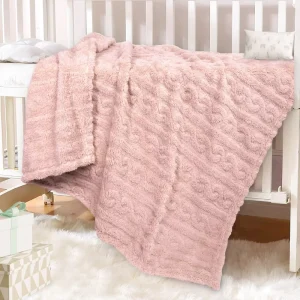 Baby Blanket for Girls Toddlers 3D Fleece Fluffy Fuzzy Blanket Soft Warm Cozy Infant or Newborn Receiving Blanket