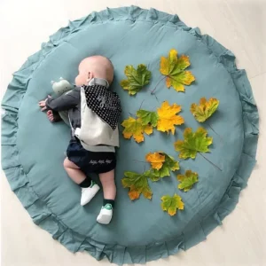 Baby Cotton Animal Print Play Mat Soft Breathable Crawling Pad Non slip Backing Thick Pile Nursery Floor Rug