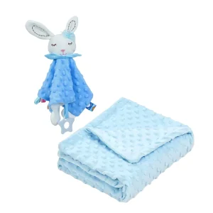 Baby Gift Set Infants Knitted Blanket Wrap Bath Towel Washcloths Stuffed Animal Doll Baby Box Gift Set