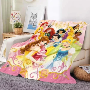 Baby Girl Blanket Custom Printed Princess Style Cozy Plush Fleece Blanket for Travel and Bedrooms