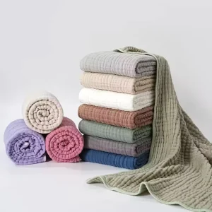 Baby Nursery Six Layer Muslin Cotton Quilt Lightweight Breathable Gauze Throw Blanket for Bed Couch All Seasons Use