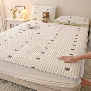 Baby Plush Bed Cover with Milk Fiber Mattress Protector