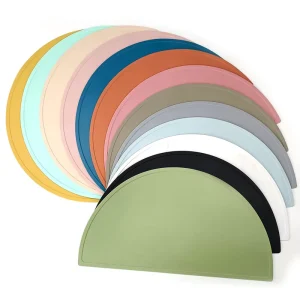 Baby Silicone Placemat Custom Logo Colorful Design Tableware Kids Mat BPA Free Pattern Design