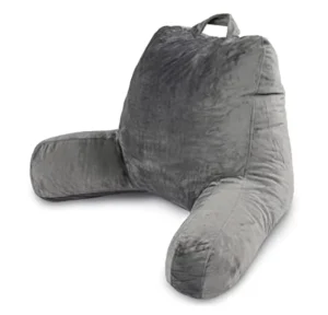 Back Pillow with Arm Support and Pockets Adult Back Pillow Bed Chair for Bed Rest Reading Watching TV Gaming
