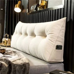 Backrest Body Support Bolster Cushion With Removable Cover Long Triangular Headboard Bed Rest Reading Wedge Pillow