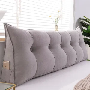 Backrest Head Support Bolster Long Cushion with Removable Cover Large Triangular Headboard Bed Wedge Reading Pillow