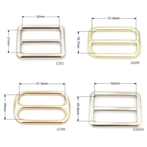 Bag Hardware Manufacturer Different Design 32mm Square Belt Metal Adjustable Tri-glide Buckle Strap Sliding Buckle