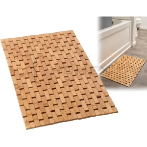 Bamboo Bath Mat Bathroom Runner Long Large Rugs Floor Wood Shower Mat