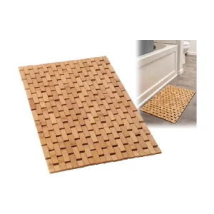 Bamboo Bath Mat Foldable Wooden Bathmat 24 X 16 Inches Accessories for Bathroom Sauna Spa Tub Step and Floor