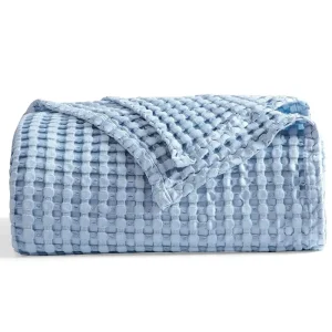 Bamboo Bed Blanket Soft Waffle Throw Blanket 100% Natural Queen King Size Blanket