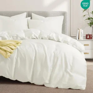 Bamboo Bed Sheet Set 4 Piece Cooling Fitted Sheet Duvet Cover 2 Pillowcases Queen King
