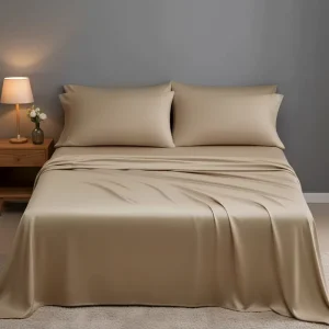 Bamboo Bed Sheets Set Full Size 300TC Sateen Flat Sheet