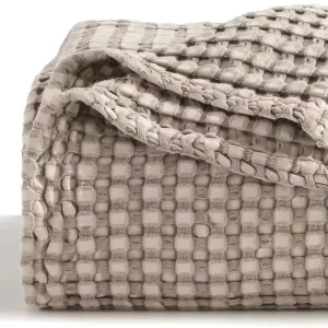Bamboo Cotton Thick Waffle Blankets Super Soft Thick Heavy King Bed Throw Blanket