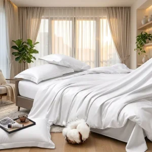 Bamboo Fabric 4 Piece Bed Sheet Christmas Flat Bed Sheet Modern Customized American Size Export Bamboo Sheets