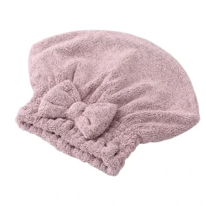 Bamboo Fiber Bowknot Hair Drying Cap Highly Absorbent Quick Drying Soft High and Low Hair Cute Princess Cap