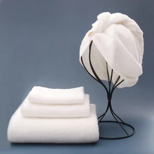 Bamboo Fiber Pure White Strong Absorbent Quick-Dry Wash Velvet Bath & Hair Drying Towel Square Solid Color Soft Breathable