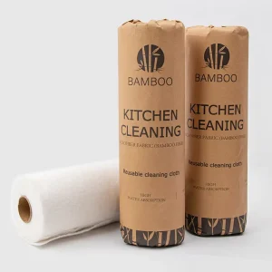Bamboo Fiber Square Kitchen Towel Roll 28*28cm Countertop Degreasing Dishcloth Pot Wiping Rags Lint Free Reusable Cleaning Cloth