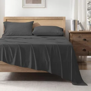 Bamboo Flat Bed Sheet Set Queen Size 300tc Thread Count Bedding Set