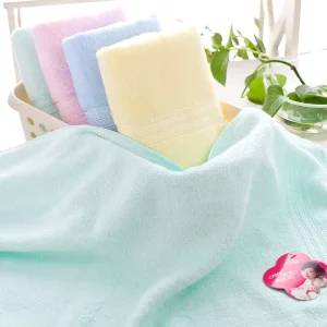 Bamboo Soft Solid Color Plain Towel Soft Absorbent Daily Face Towel for Hotel Homestay Supermarket