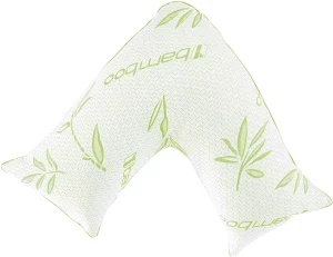 Bamboo V Shape Memory Foam Pillow Orthopedic Support Nursing Maternity Pregnancy Hotel Use Therapy Features Cushion Back Head