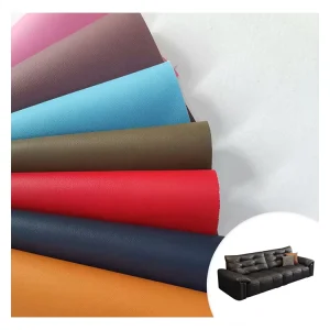Bangladesh Custom Eco Friendly 0.9mm Solvent Free PU Embossed Pastel Orange Faux Leather Sofa for Garment and Bags